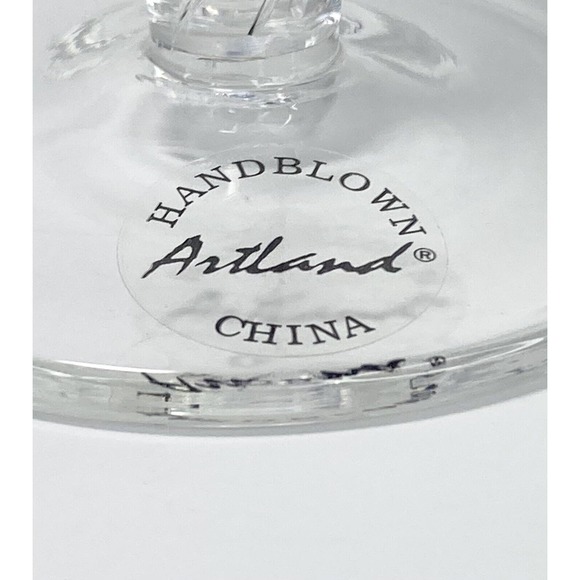 Artland GREEN BRAID, Set of 3 Fluted Champagne Glasses, 10” Handblown - Picture 3 of 3